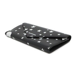 Balenciaga Star Paper Long Wallet Black